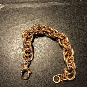 Rose gold over bronze bold link bracelet